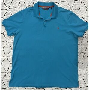 Ralph Lauren Polo Golf Mens XL Blue‎ Cotton Stretch Polo Shirt Pro Fit Sports